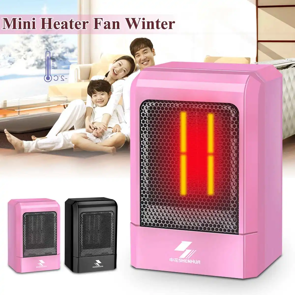 

Electric Heater 500W Portable Electric Mini Fan Space Heater Winter Warmer Home Office Desk 220V for Winter Bathroom Heating