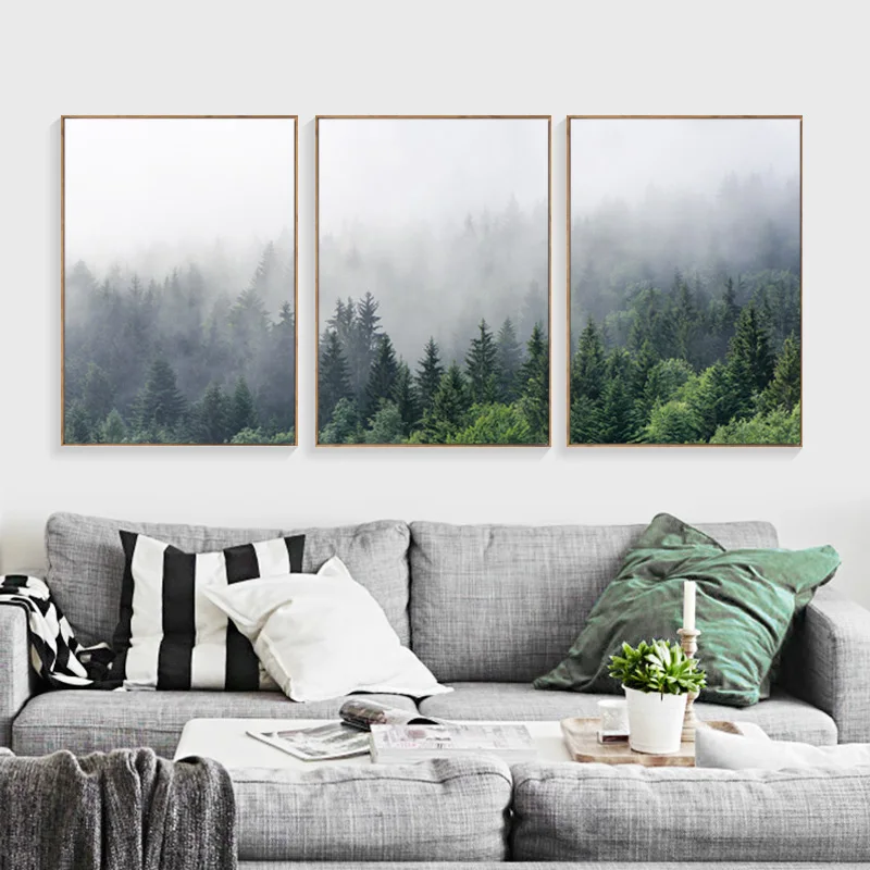 Картина с природным пейзажем Скандинавская на холсте Настенная картина для