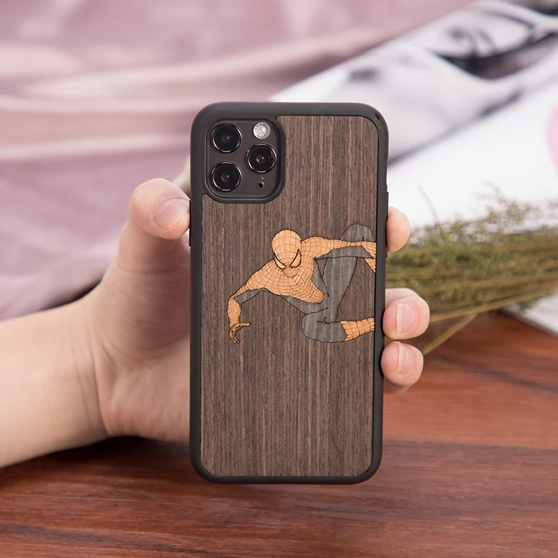 

Marvel certification for iPhone se 6/6S/ 6plus 7/8 / plus 11 / 11Pro /11pro Max 12 / 12pro / 12promax / 12min wooden phone case