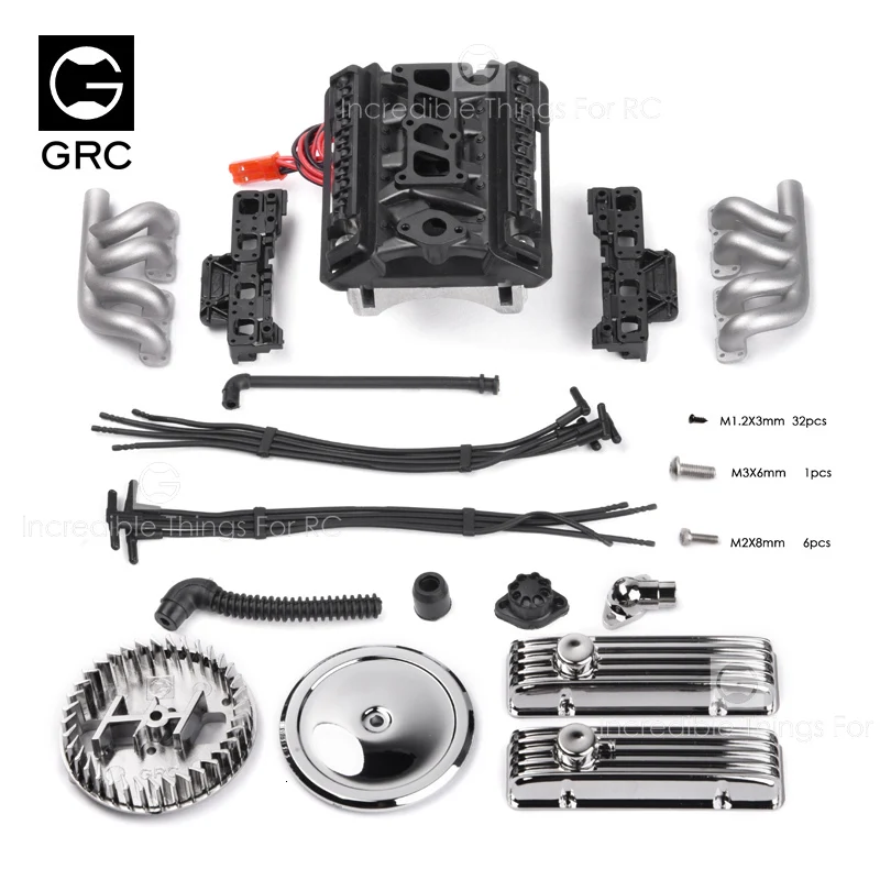 kit Классический V8 F82 имитация двигателя двигатель вентилятор Радиатор для 1/10 RC Гусеничный автомобиль Traxxas TRX4 SCX10 Rc4wd D90 VS4 обновление - Цвет: kit