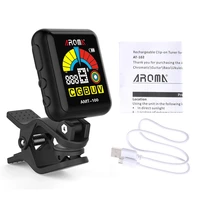 aroma amt 100 2 in 1 rechargeable rotatable clip on electronic tuner metronome color screen
