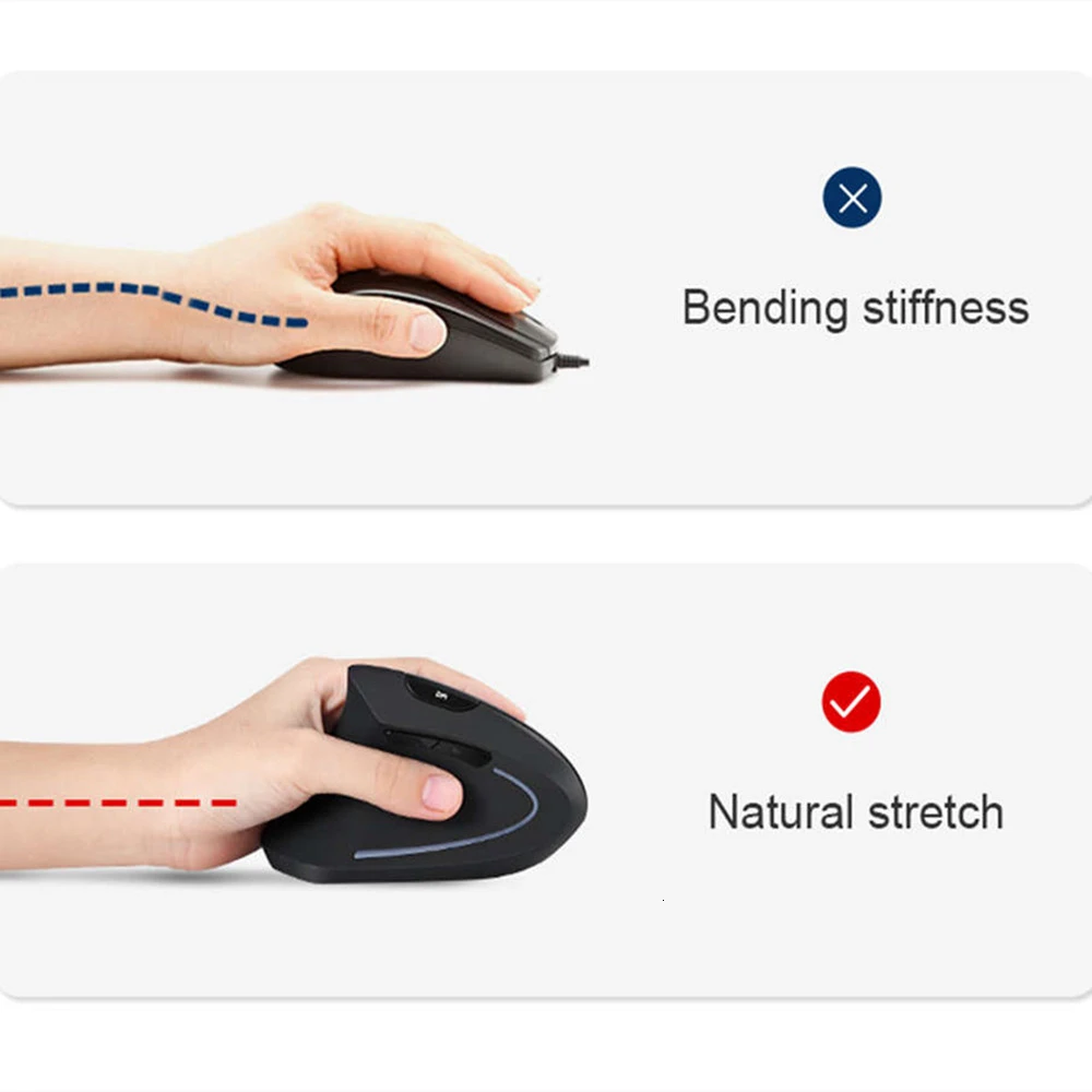 Беспроводная Вертикальная мышь перезаряжаемая левосторонняя портативная