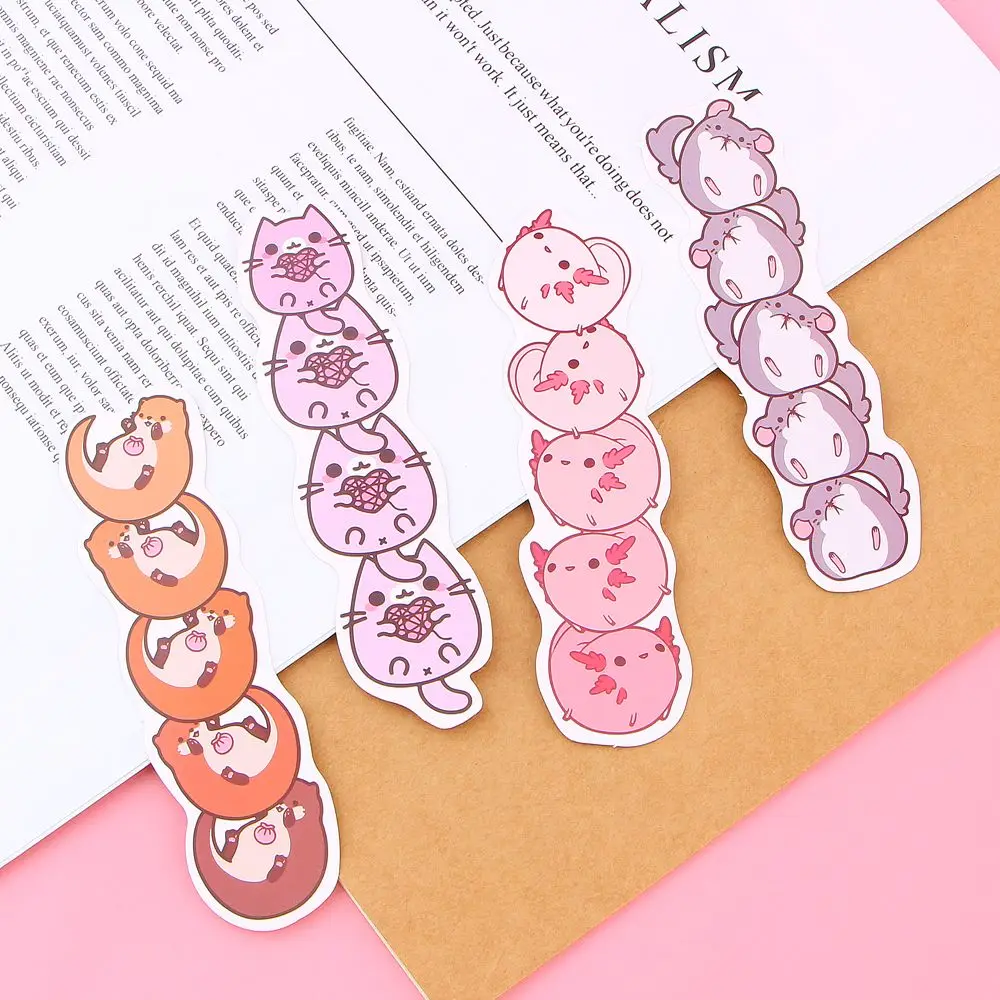 30 шт./кор. милые Мультяшные животные бумажные закладки для книг Kawaii Канцтовары
