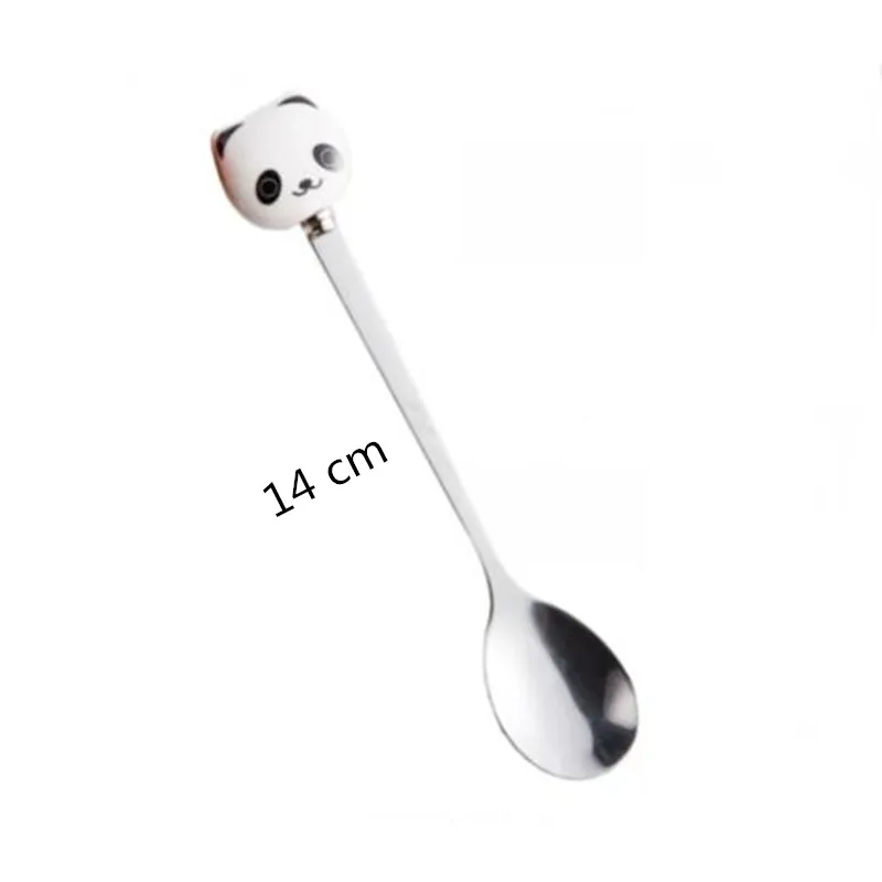 Креативные кофейные кружки с 3D рисунком панды ложкой керамические чайные чашки