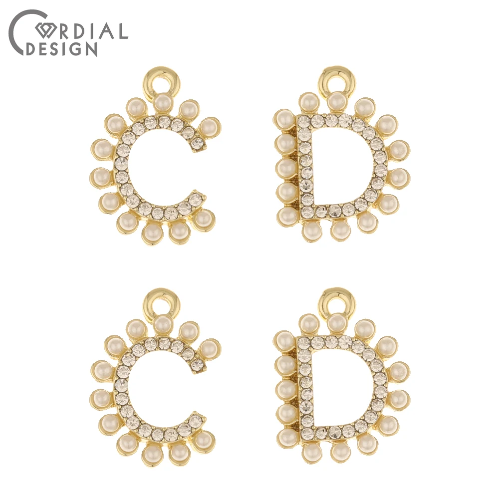 

Cordial Design 50Pcs 15X21MM Jewelry Accessories/Letter Shape/Imitation Pearl/Rhinestone Pendants/Jewelry Findings & Components
