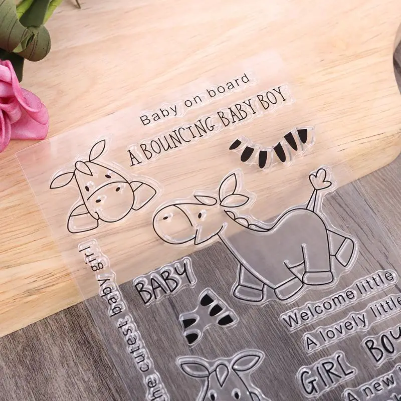 Ослик силиконовый Сделай Сам прозрачные штампы Скрапбукинг для фотоальбома