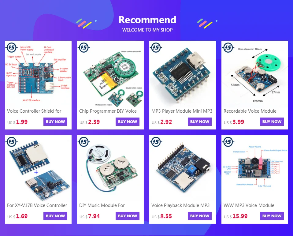 Для Arduino 5 Вт модуль усилителя воспроизведения голоса MP3 музыкальный плеер SD/TF карта интегрированная UART I/O триггер Класс D