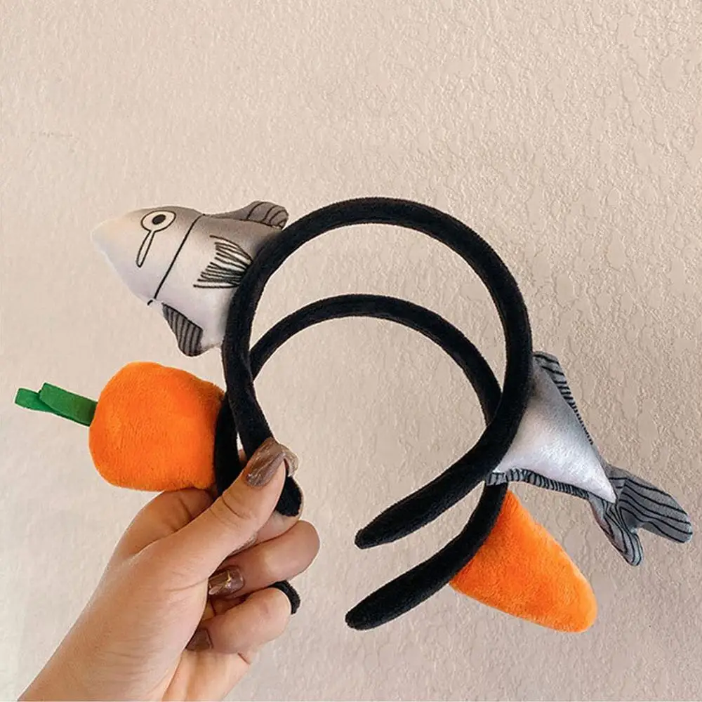

Funny Carrot Weird Fish Hair Hoop Headband Cosplay Party Headwear Accessories Women Girls Plush Weird Fish Fashion Hair Bands