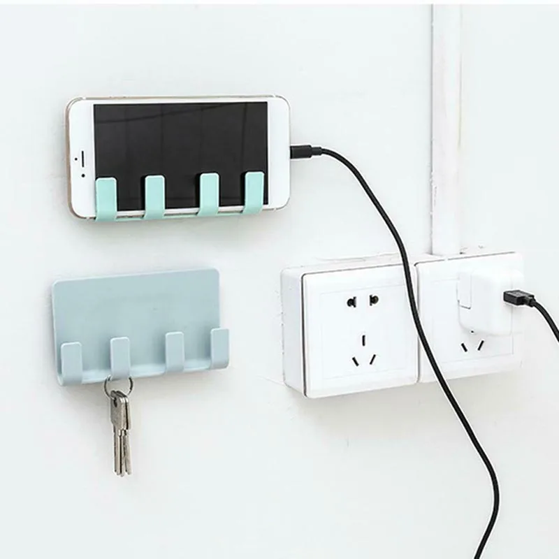 Высокое многофункциональное настенное 4 крючка стойка для хранения телефон