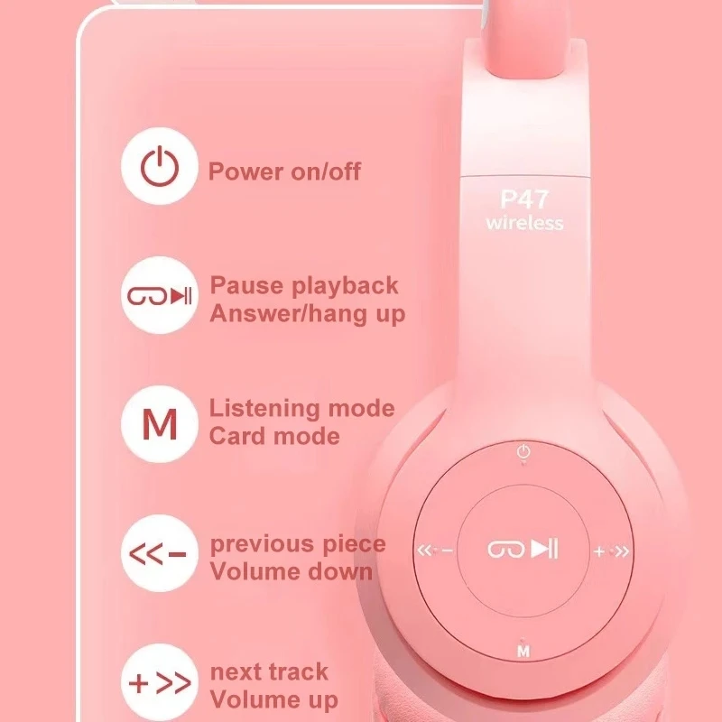 Беспроводная складная светодиодный-гарнитура с функцией шумоподавления и