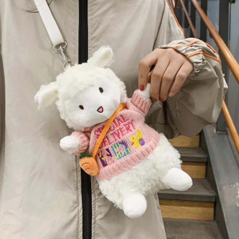 

Kawaii Doll Plush Sheep Women Shoulder Messenger Bags Mini Mobile Phone Purse Organizer Crossbody Bag Lolita Bag Girls Kids 2021