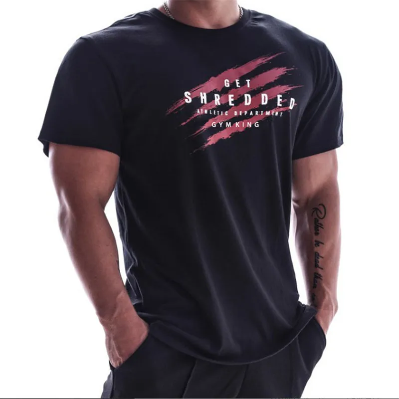 Camiseta de manga corta para hombre, camiseta informal de algodón para gimnasio...