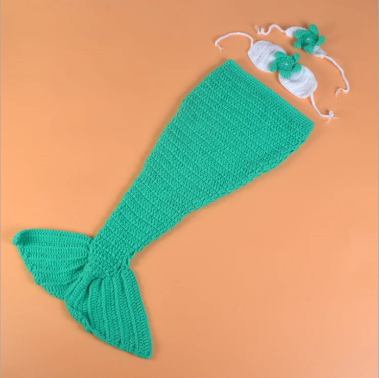 Mermaid-Green Dvotinst новорожденных реквизит для фотосъемки для маленьких девочек и маленьких мальчиков Милая верхняя одежда с животными вязаная одежда Fotografia Studio Shoot реквизит для фотосессии - Цвет: Mermaid-Green