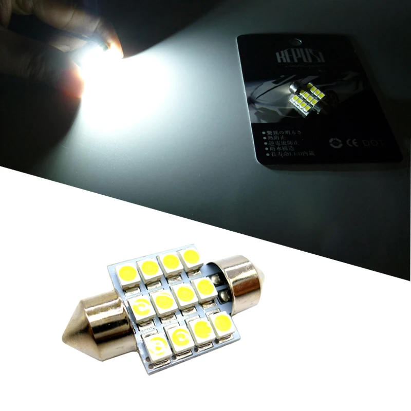 31 мм 12 SMD 3528 DE3175 DE3022 светодиодный ные лампы для салона автомобиля