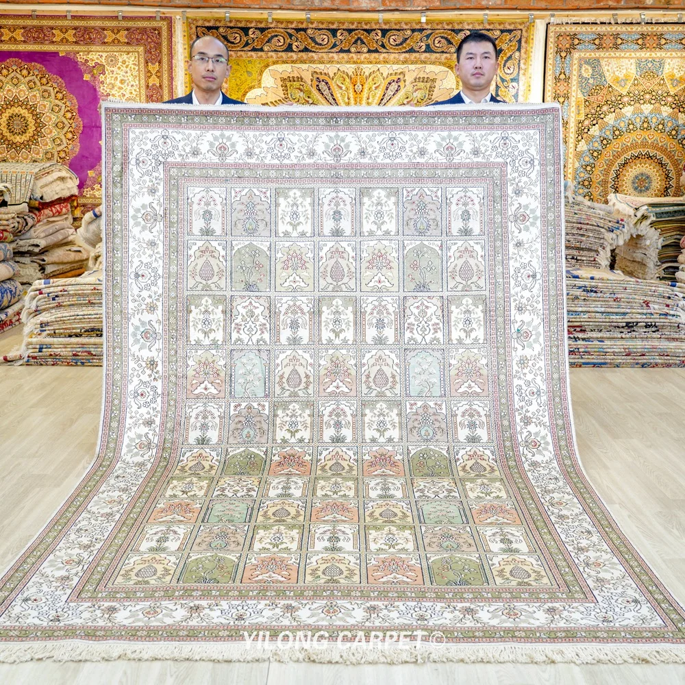 

6'x9' Qum Persian Silk Rug Handwoven Area Carpet for Bedroom (YJH217AB)