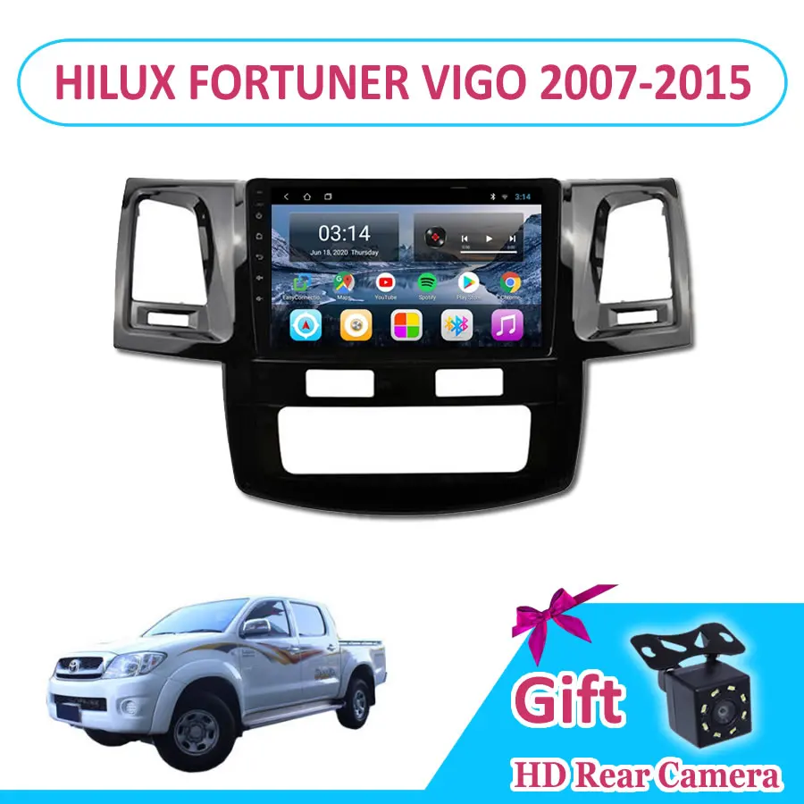 Автомагнитола 9 дюймов Android 10 мультимедийный плеер TOYOT HILUX FORTUNER VIGO 2007-2015