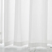 white striped tulle curtains for the room blinds style voile kitchen short curtain transparent window treatments 21a101