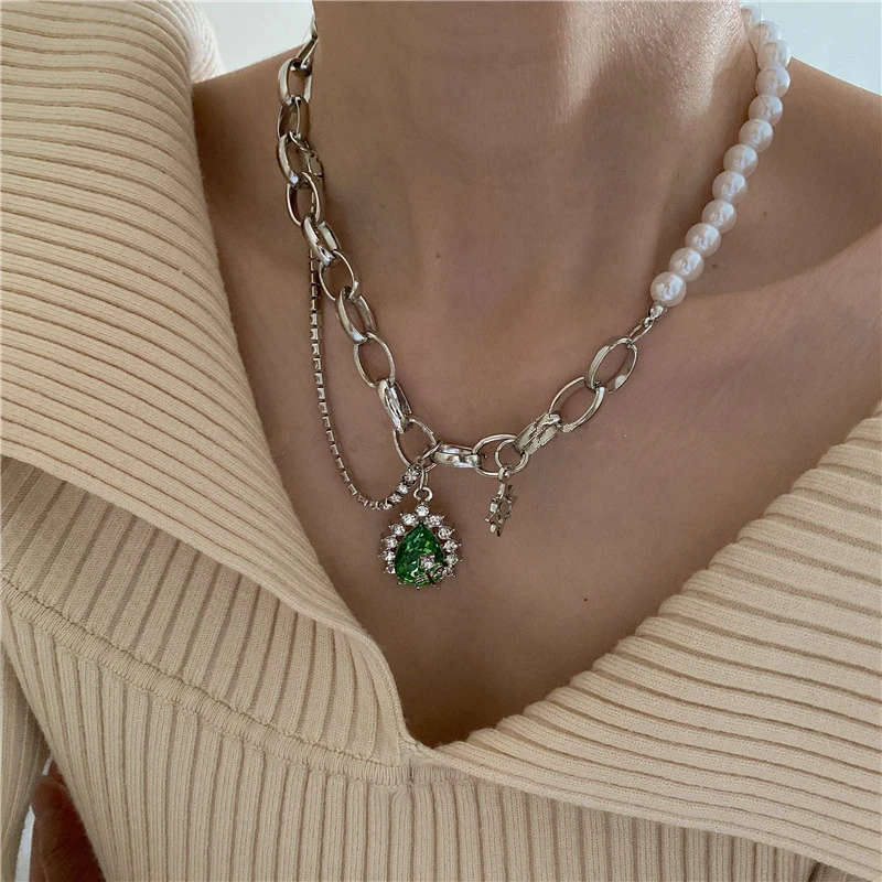 Женское винтажное асимметричное ожерелье AOMU асимметричная металлическая