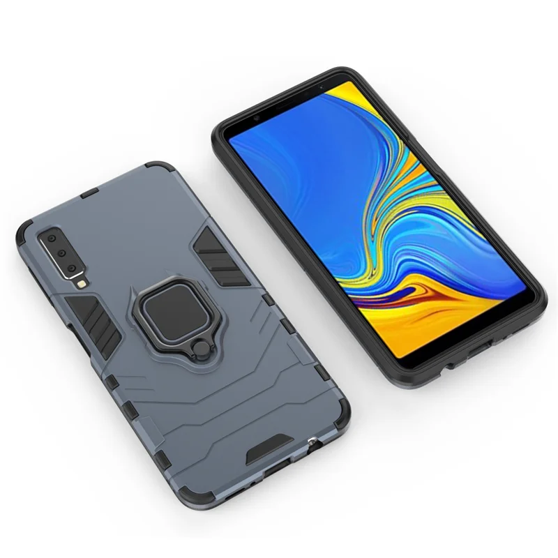 Armor Metal Finger Ring Thin Phone Shell For Samsung Galaxy Note 9 J6 Plus J4 Prime A8 A7 2018 S8 S9 Shockproof Cover Soft Case |