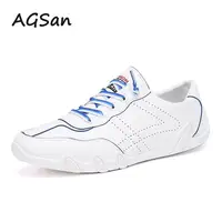 Men Leather Sneakers High Quality Men Walking Shoes Outdoor Lightweight Sport Trainers Durable Lace Up Travel Shoes Running Men