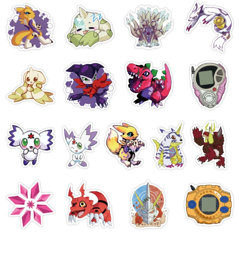 50 шт./упак. Digimon наклейки с монстрами для костюмированной вечеринки по японскому