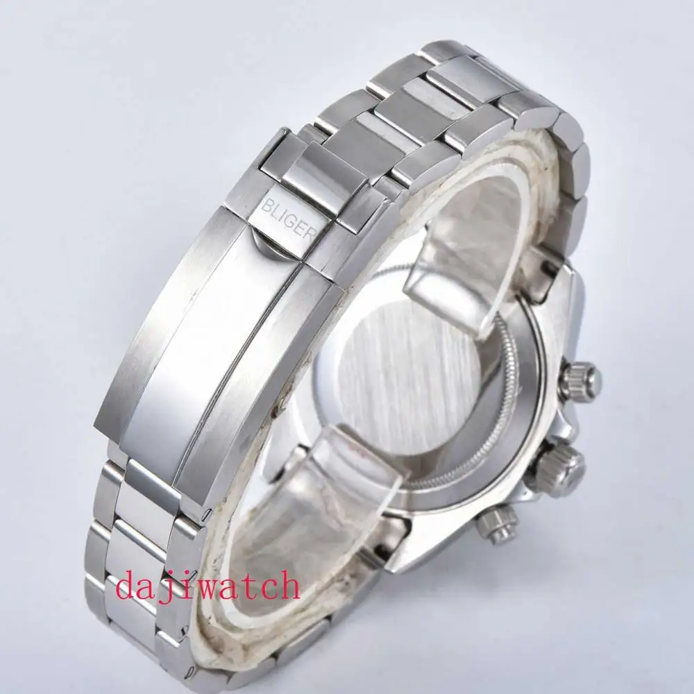 Роскошные мужские автоматические часы с синим циферблатом и сапфировым стеклом