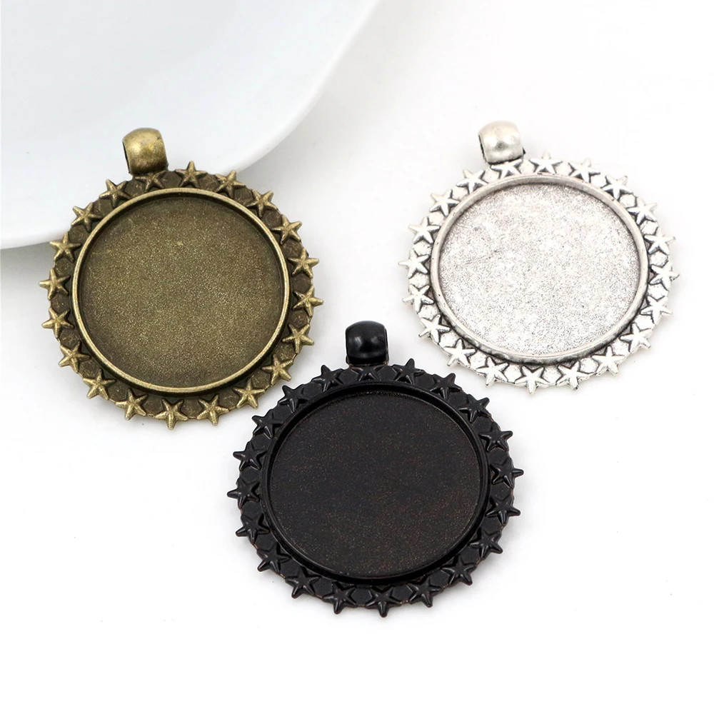 Новая мода 5 шт 25 мм Внутренний размер 3 вида цветов звезды стиль кабошон основа