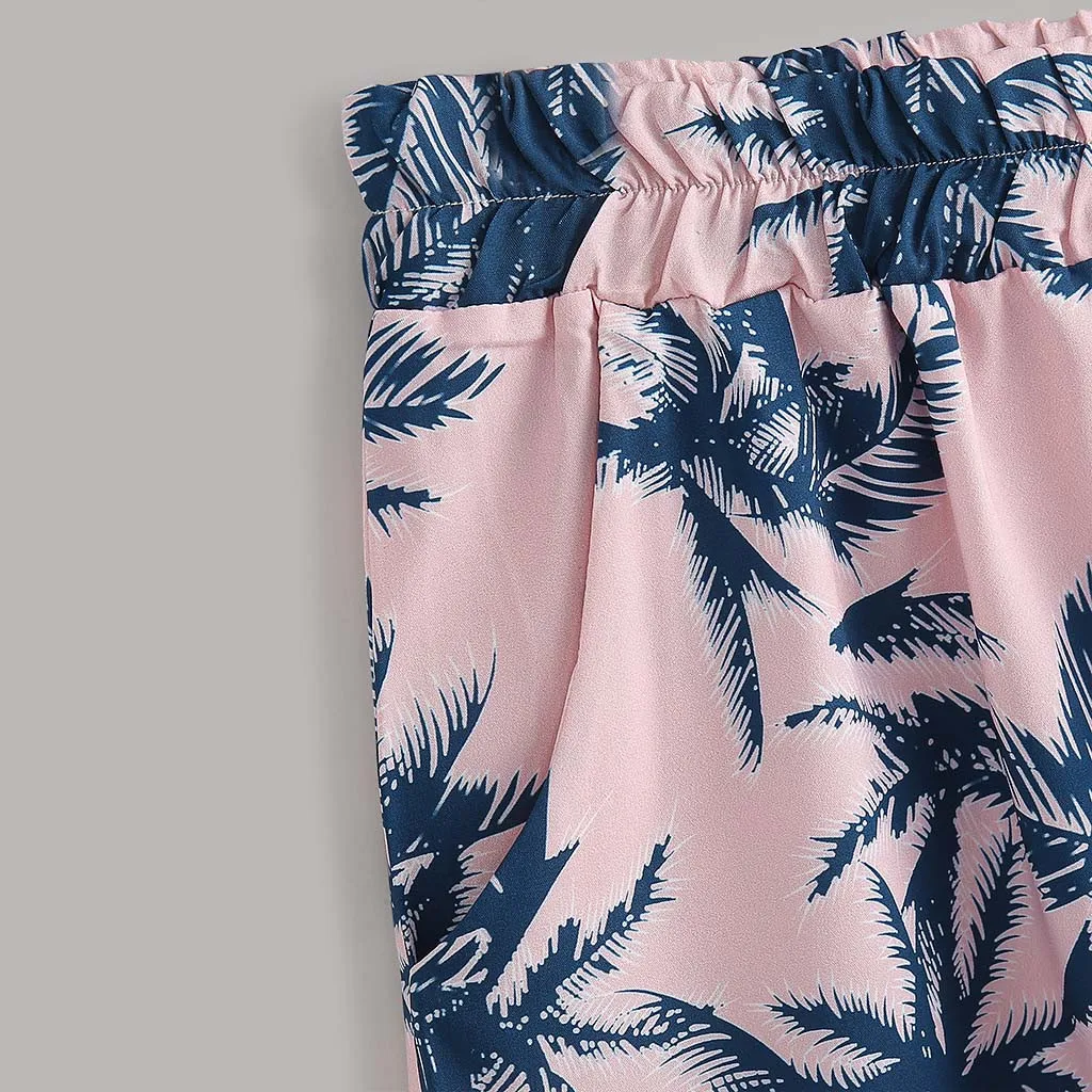 Комплект из двух предметов Мужская футболка с гавайским принтом и коротким