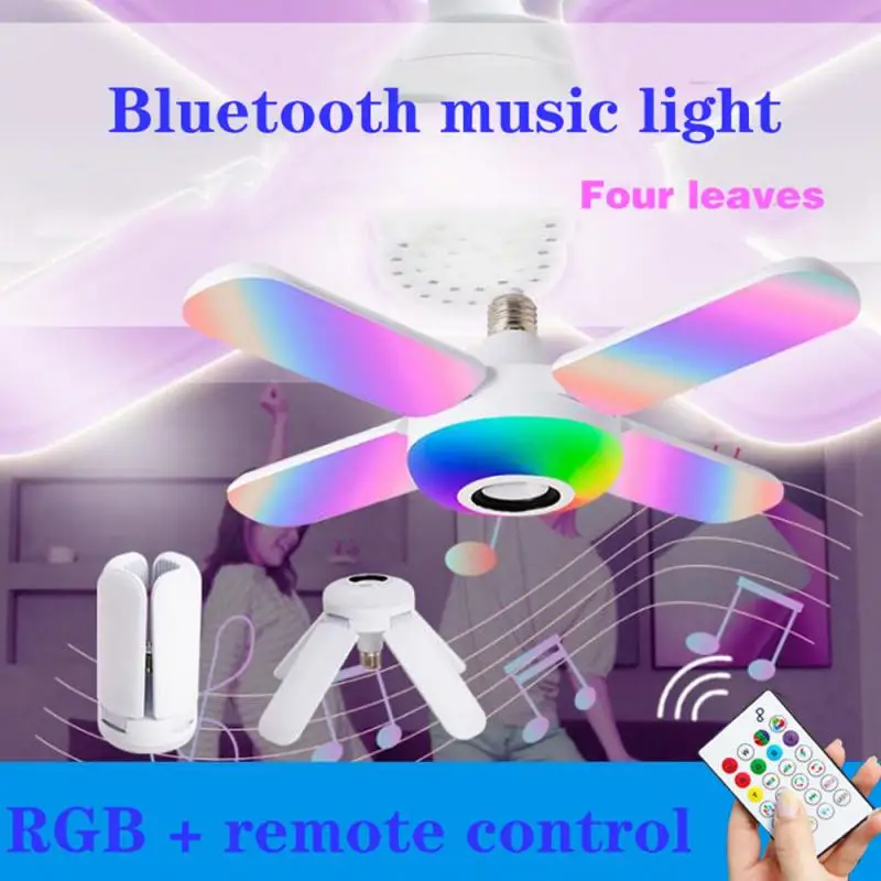 

Remote Control RGB Smart Music LED Lamp E27 Wireless Foldable Space Saving Light 50W Indoor Household Atmosphere Lighting
