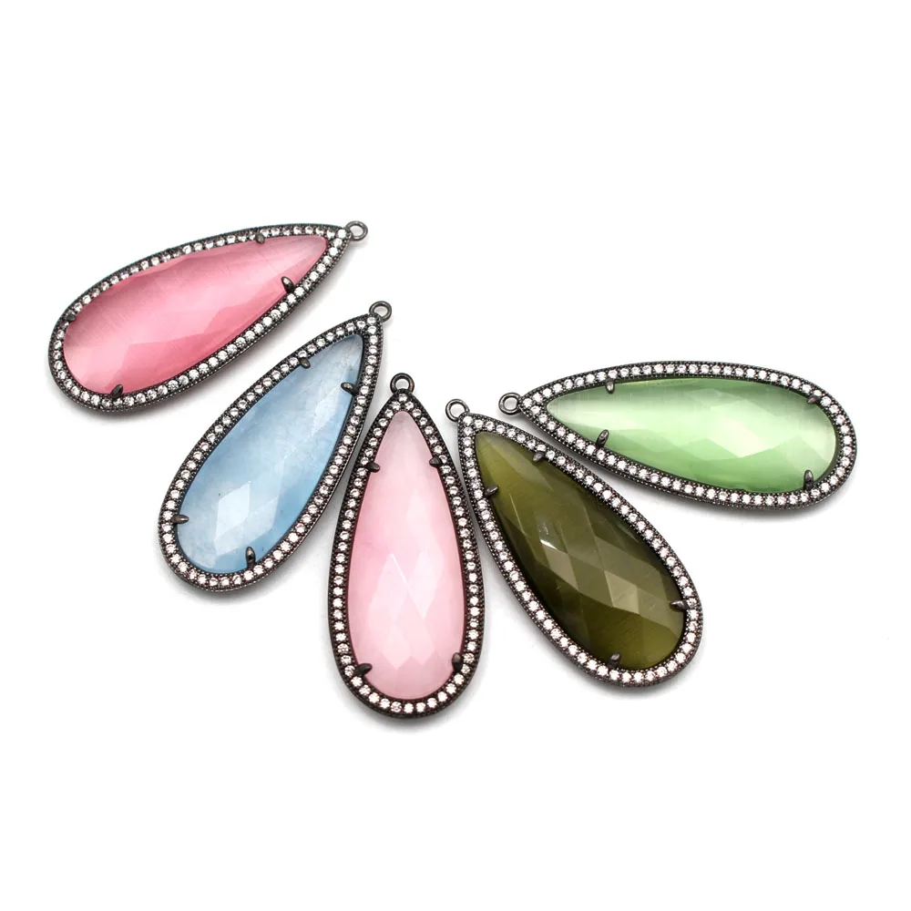 10 шт. подвески в виде капли голубого и розового цветов|Подвески| |