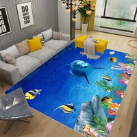 3d visual cartoon undersea world bathroom carpet absorbent mat home living room rugs and carpets pink rug bed room anime rug