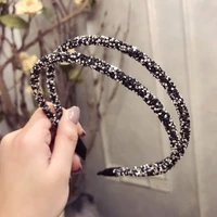 girl shiny luxury rhinestone korean hair band diamond pearls hair hoop accessories for women drill crystal headbands ornaments