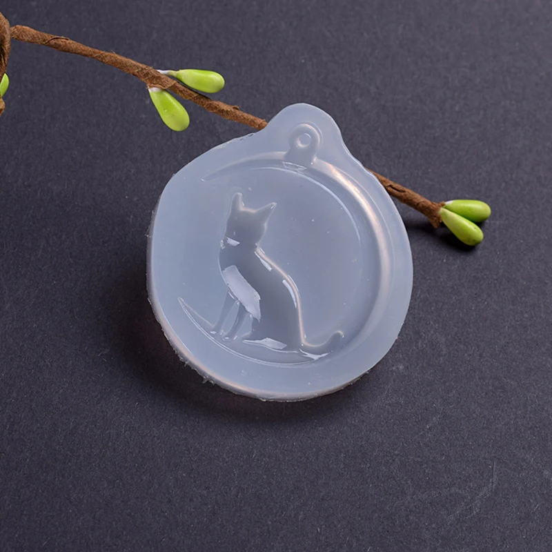 Moon Cat Silicone Earring Charms Necklace Pendant Mold Jewelry Making Resin Mould Casting Tool