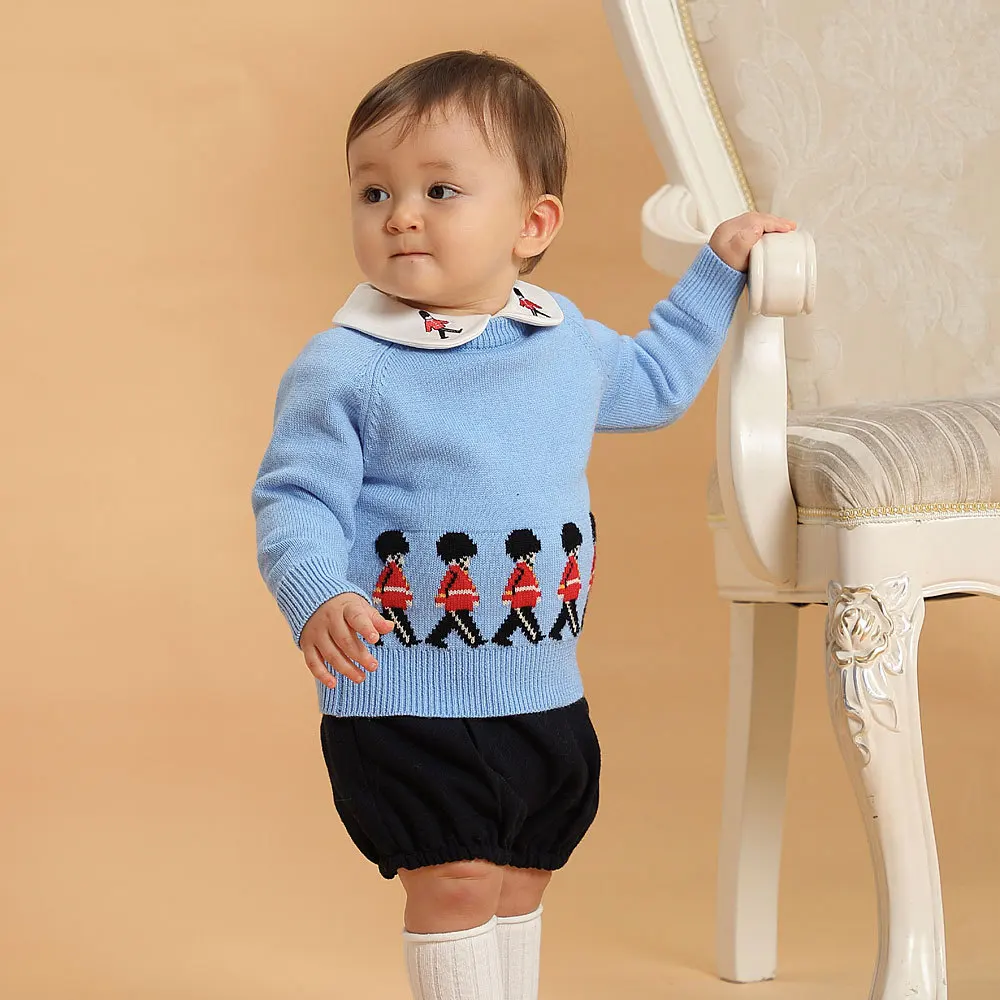 Boys Pullover Sweater Spanish Toddler Baby Knitted Cartoon Sweater Kids Knitting Pullover Tops Children Clothes Knitwear Unisex
