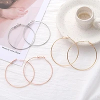 2021 fashion round hoop earrings punk clear crystal circle earrings four size loop earrings for women ladies jewelry accessory