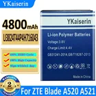 Аккумулятор ykaisсеребрин 4800 мАч Li3824T44P4h716043 для ZTE Blade A520 A521 BA520 мобильный телефон Bateria