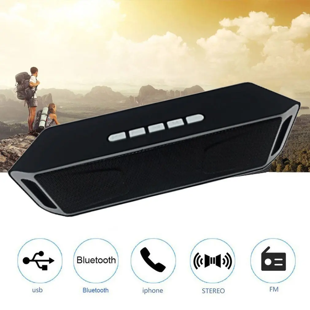 SC208 беспроводной динамик Bluetooth 4 0 стерео сабвуфер поддержка TF USB FM радио
