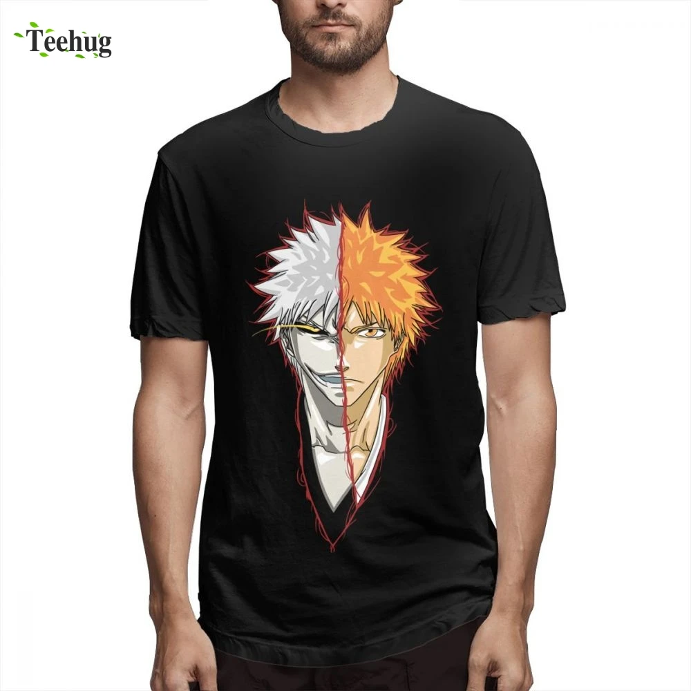 Футболка с отбеливателем по бокам Kurosaki Ichigo забавная Мужская популярная Летняя