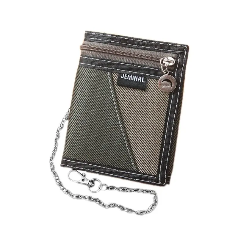 Мужской холщовый кошелек кредитный держатель для карт брелок сменный