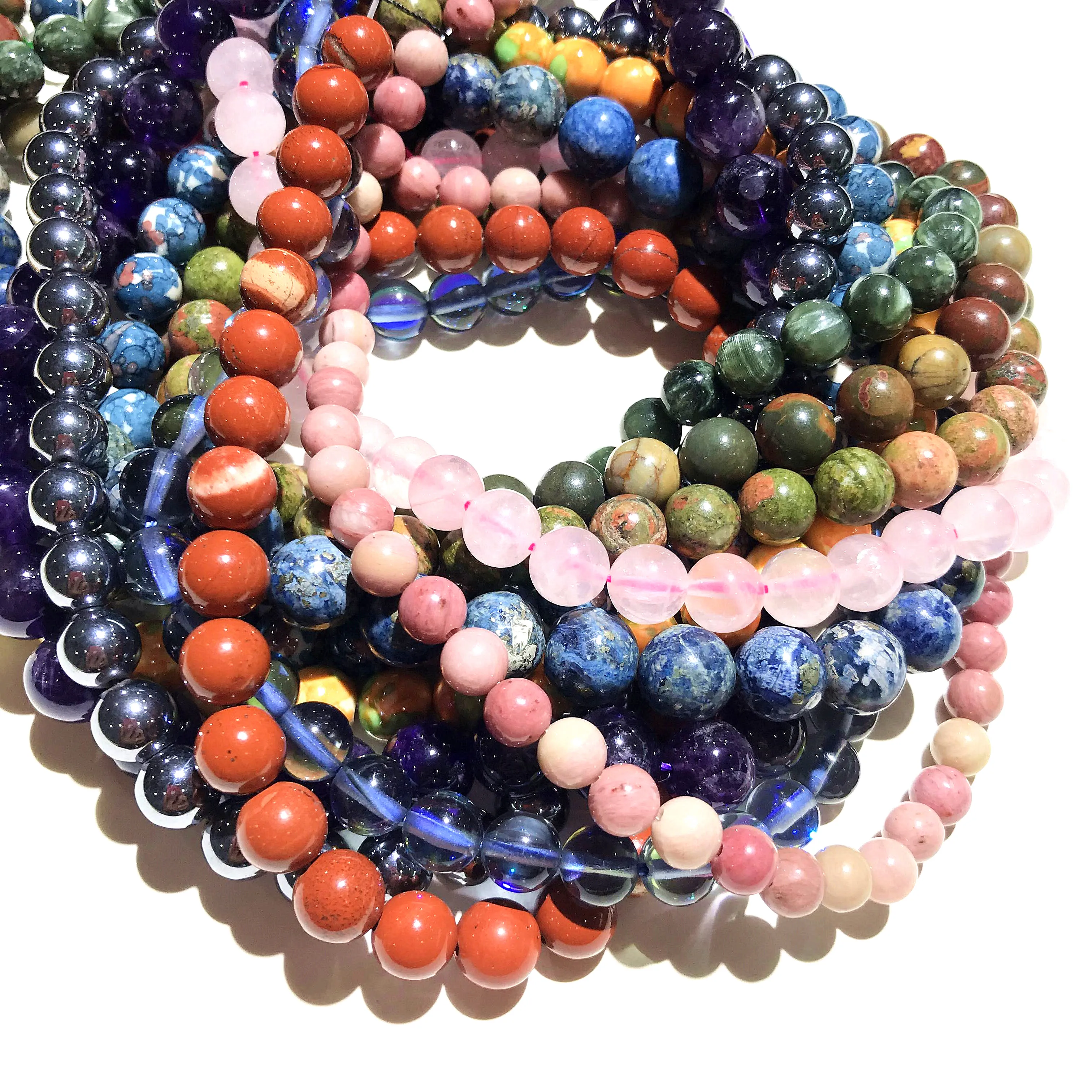 Круглые бусины из натурального камня 8 мм | Украшения и аксессуары