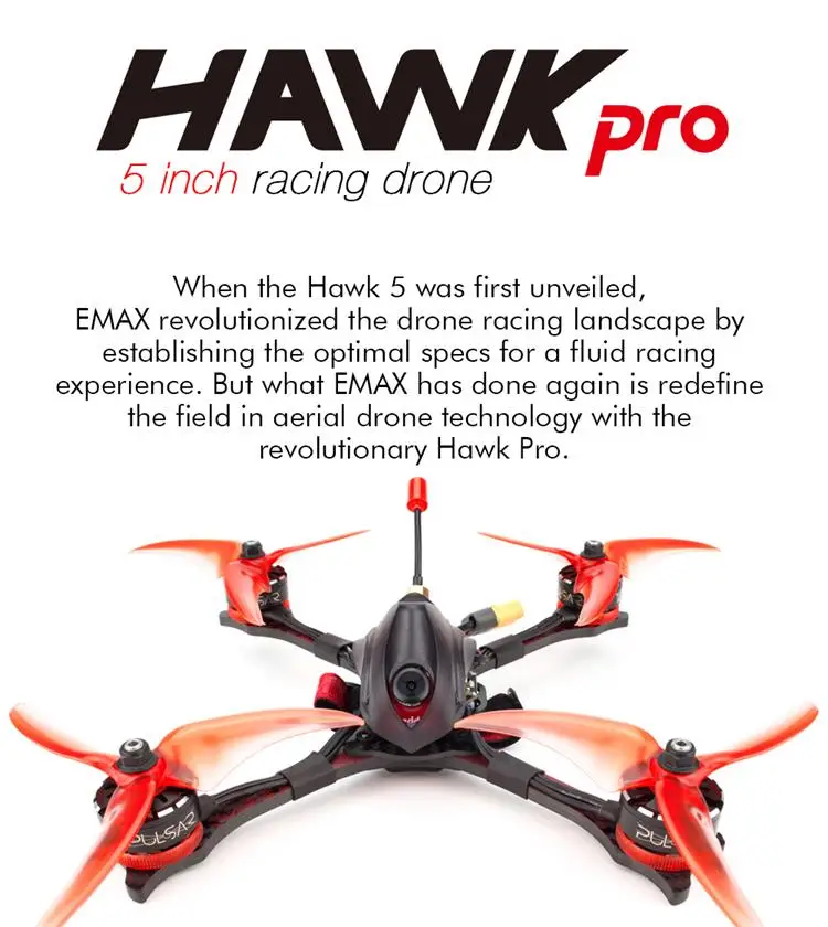 EMAX Hawk 5 PRO " 210 мм FPV Дрон BNF мотор Pulsar 2306 1700KV/2400KV FPV камера CADDX Ratel F4 MATEKF405 для FPV гоночного дрона