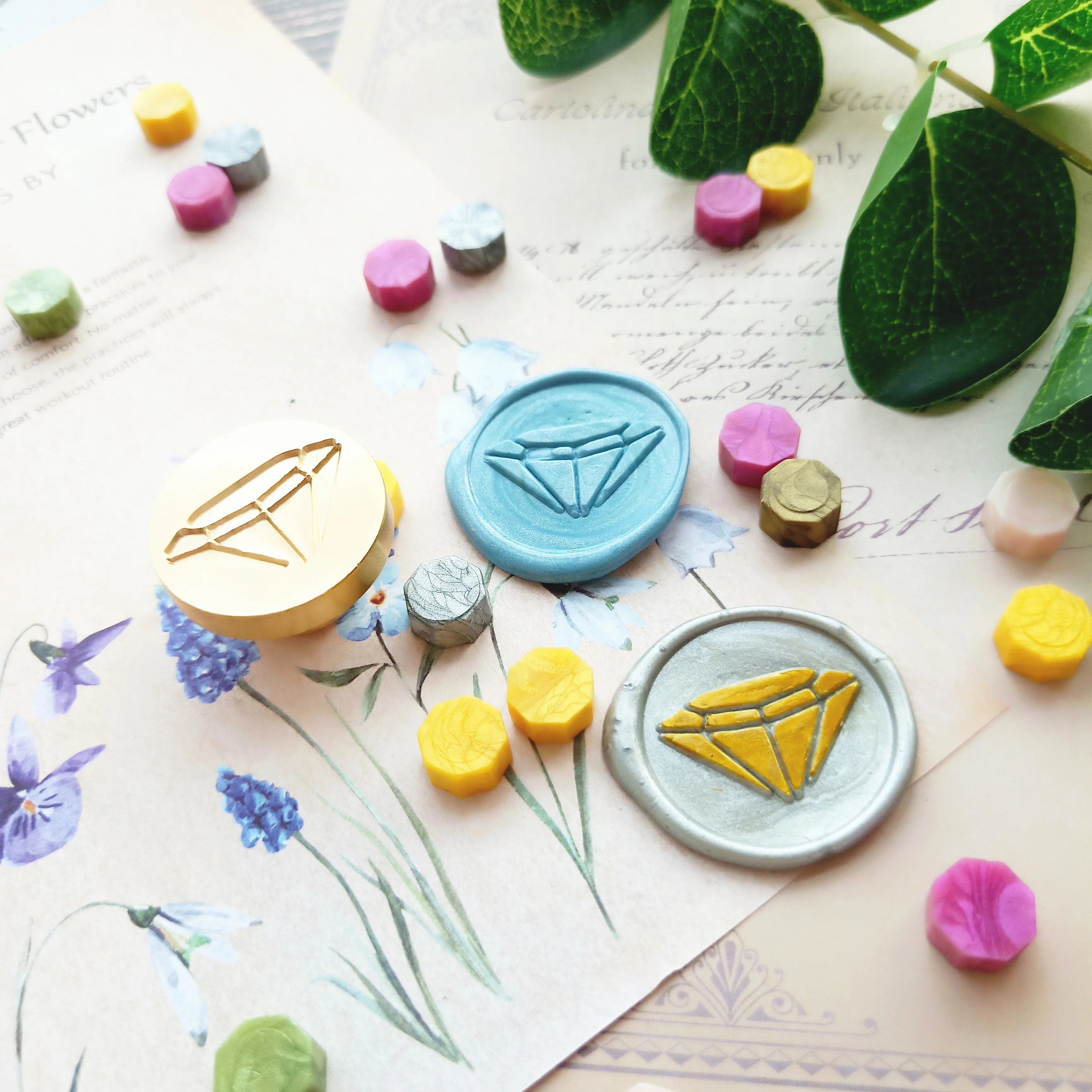 Алмазный Набор восковых печатей конверта DIY герметизирующий материал Свадебная