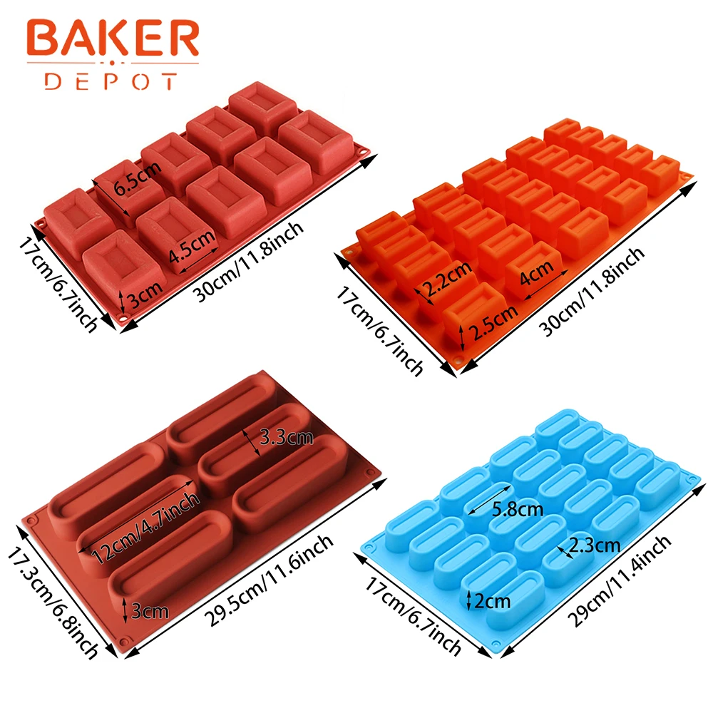BAKER DEPOT силиконовая форма для шоколадного мыла Прямоугольная выпечки