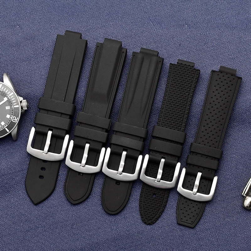 Soft Silicone Watch Strap for Tudor Pelagos 25500 25600 Waterproof Rubber Watch Band 22mm