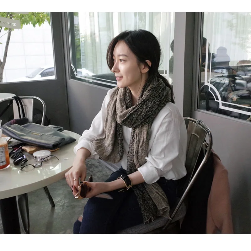 Блузка женская из хлопка и льна с длинным рукавом батальных размеров | Женская