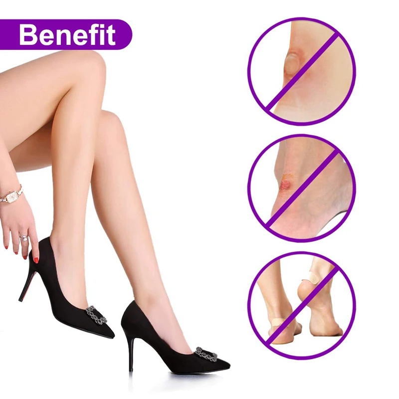 2021 new high heels silicone liner soft massage liner silicone fabric insole liner to protect the back heel liner insole