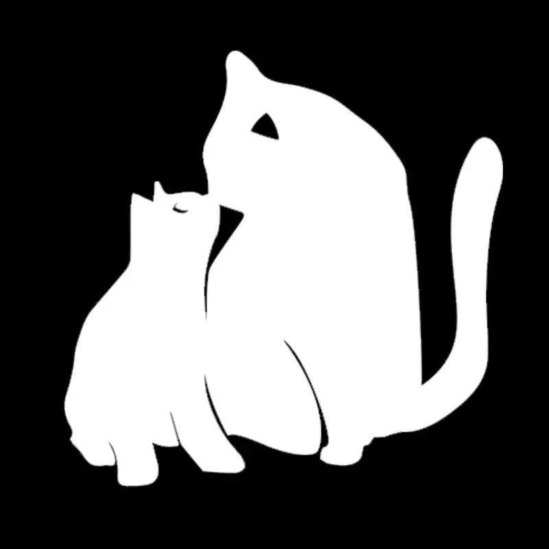 

16.5*16.5CM Cat Mom & Kitten Kiss Car Styling Vinyl Decal Lovely Cute Car Stickers Decorative