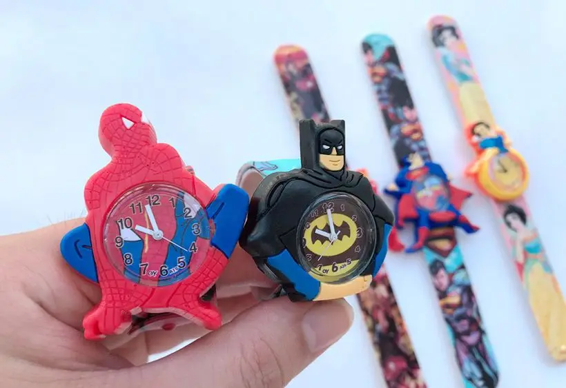 1 шт. Мультяшные Кварцевые часы 3D силиконовый ремешок Супер Марио Супер герой красный паук БЭТМЭН Супермен Белоснежка Ben10 детская Подарочная игрушка