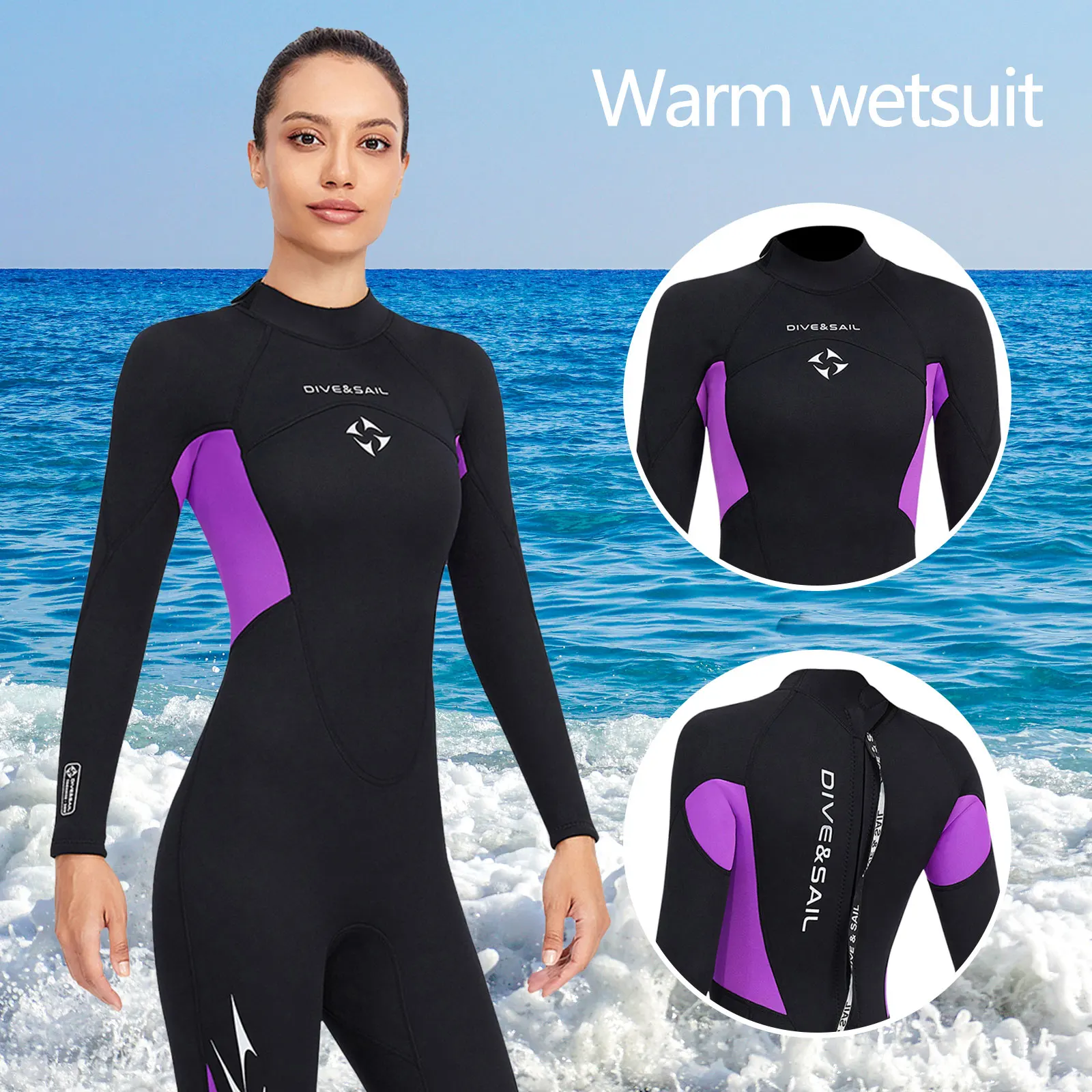

Women Full Body Scuba Dive Wet Suit Wetsuits 3mm Neoprene Winter Swim Surfing Snorkeling Spearfishing Water Sports Water Ski