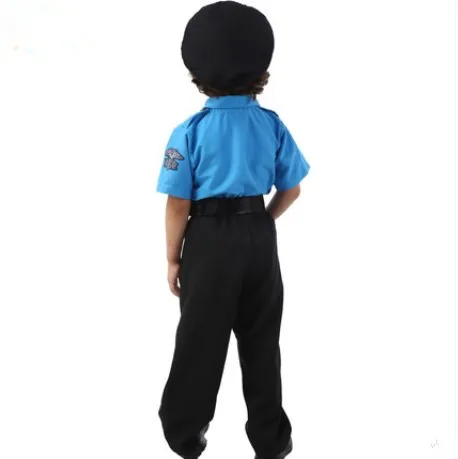 Детский костюм полицейского униформа синего цвета одежда для косплея на